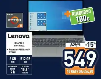 Unieuro Lenovo Notebook offerta