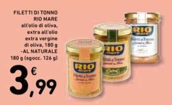 Conad FILETTI DI TONNO RIO MARE 180 g offerta