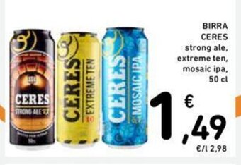 Conad BIRRA CERES 50 cl offerta