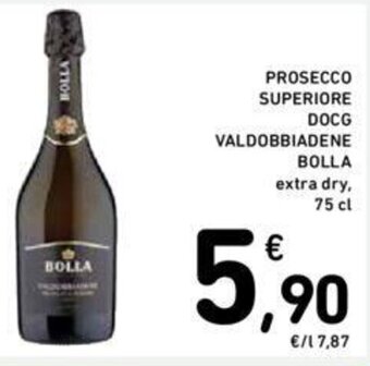 Conad PROSECCO SUPERIORE DOCG VALDOBBIADENE BOLLA extra dry. 75 cl offerta