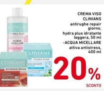 Conad CREMA VISO CLINIANS 50 ml- ACQUA Micellare 400 ml offerta