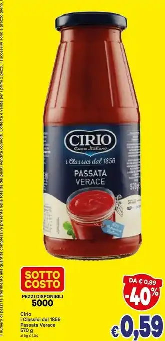 A&O Cirio Passata di pomodoro offerta