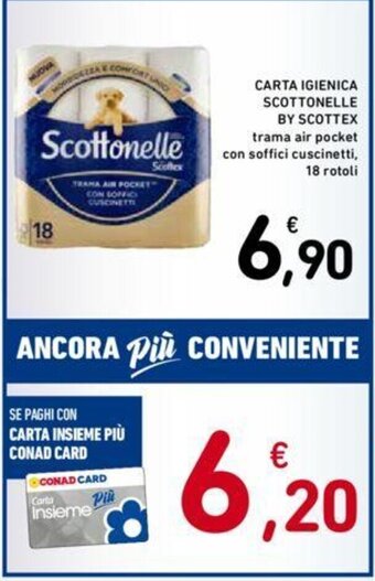 Conad CARTA IGIENICA SCOTTONELLE BY SCOTTEX offerta