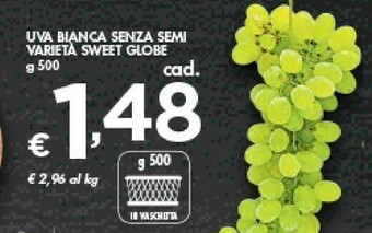 Bennet Uva Bianca Senza Semi Varietà Sweet Globe offerta