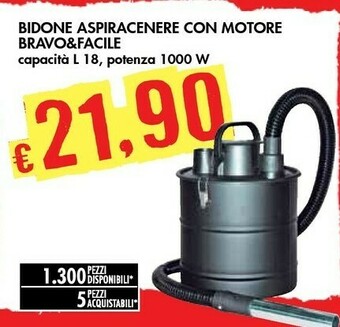 Bennet Bravo & Facile Bidone Aspiracenere Con Motore offerta