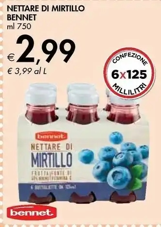 Bennet Bennet - Bio Succo Di Mela E Mirtillo Biologico offerta