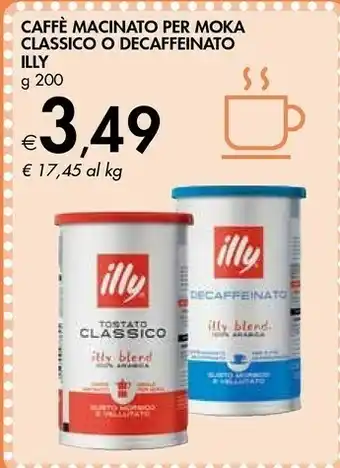Bennet Illy Caffè Macinato Per Moka Classico offerta
