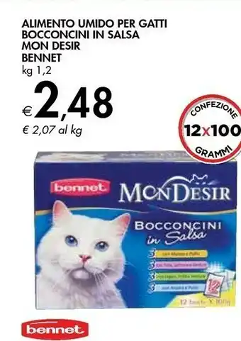 Bennet Alimento Umido Per Gatti Bocconcini In Salsa Mon Desir offerta