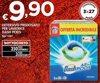 Bennet Dash Detersivo Predosato Per Lavatrice Pods offerta