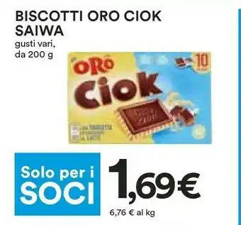 Coop Saiwa Oro Ciok Con Tavoletta Di Cioccolato Fondente 200 G(ml) offerta