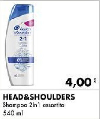 Iper Tosano HEAD&SHOULDERS Shampoo 2in1 assortito 540 ml offerta