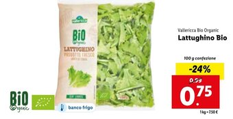 Lidl Vallericca Bio Organic Lattughino Bio 100 g confezione offerta