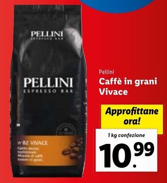 Lidl Pellini Caffè in grani Vivace 1 kg confezione offerta