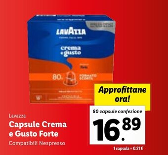 Lidl Lavazza Capsule Crema e Gusto Forte 80 capsule confezione offerta