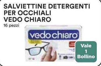 Coop SALVIETTINE DETERGENTI PER OCCHIALI VEDO CHIARO 16 pezzi offerta