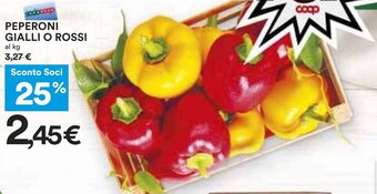 Coop PEPERONI GIALLI O ROSSI offerta