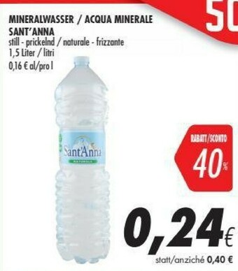Coop Sant'anna Acqua Minerale Naturale 1500 G(ml) offerta
