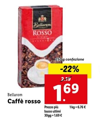 Lidl Bellarom Caffè rosso 250 g confezione offerta