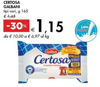 Bennet Galbani Certosa Crescenza 165 G(ml) offerta