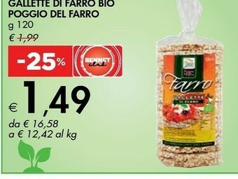 Bennet Poggio del farro Gallette Di Farro Biologiche 120 G(ml) offerta