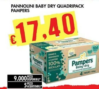 Bennet Pampers Pannolini Baby Dry offerta