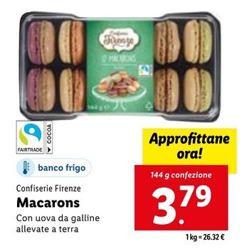 Lidl Confiserie Firenze Macarons 144 g confezione offerta