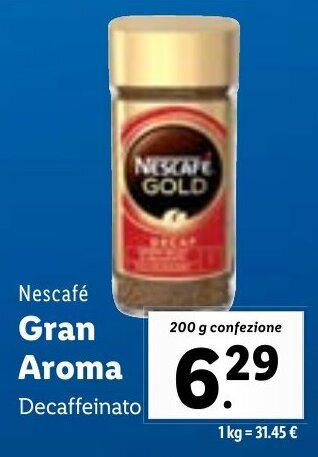 Lidl Nescafé Gran Aroma 200 g confezione offerta