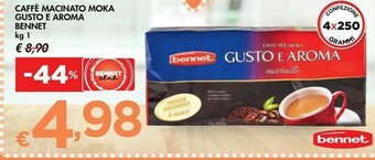 Bennet Caffè Macinato Moka Gusto E Aroma offerta