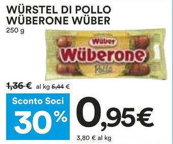 Coop WÜRSTEL DI POLLO WÜBERONE WÜBER 250 g offerta