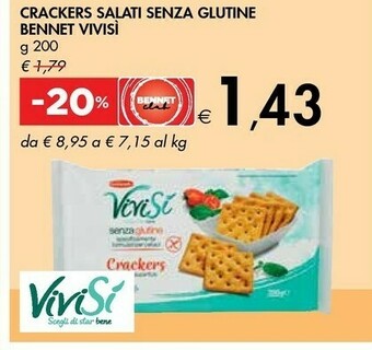 Bennet Vivisi Crackers Salati Senza Glutine offerta