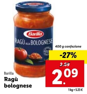 Barilla Ragù bolognese 400 g confezione