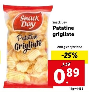 Lidl Snack Day Patatine Grigliate 200 g confezione offerta
