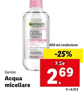 Lidl Garnier Acqua micellare 400 ml confezione offerta