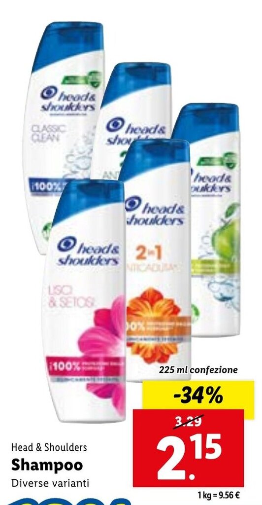 Offerta Head & Shoulders Shampoo 225 ml confezione di Lidl