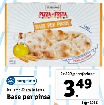 Lidl Italiamo-Pizza in festa Base per pinsa 2x 220 g confezione offerta