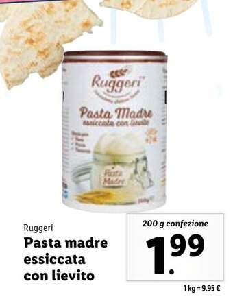 Lidl Ruggeri Pasta madre essiccata con lievito 200 g confezione offerta