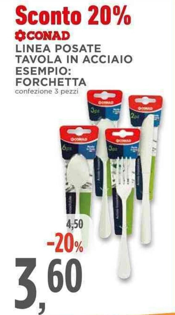 Conad CONAD LINEA POSATE TAVOLA IN ACCIAIO offerta