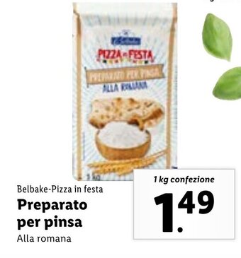 Lidl Belbake-Pizza in festa Preparato per pinsa 1 kg confezione offerta
