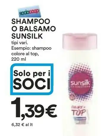 Coop Sunsilk Shampoo O Balsamo offerta