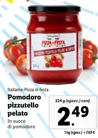 Lidl Italiamo-Pizza in festa Pomodoro pizzutello pelato 324 g (sgocc.) conf. offerta