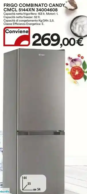 Coop Candy CMCL 5144XN Frigorifero Con Congelatore Libera Installazione 205 L E Argento offerta