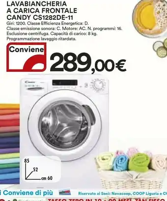 Coop Candy Smart CS1282DE-11 Lavatrice Libera Installazione Caricamento Frontale 8 Kg 1200 Giri/min D Bianco offerta