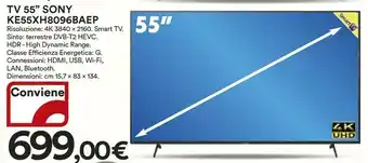 Coop Sony KE-55XH8096 139,7 Cm (55") 4K Ultra HD Smart TV Wi-Fi Nero offerta