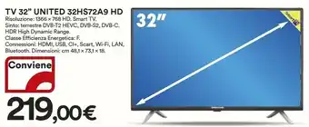 Coop United Tv 32'' 32HS72A9 Hd offerta