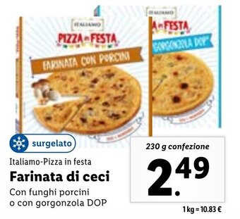 Lidl Italiamo-Pizza in festa Farinata di ceci 230 g confezione offerta