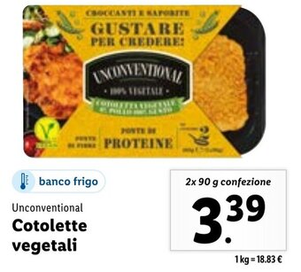 Unconventional Cotolette vegetali 2x 90 g confezione