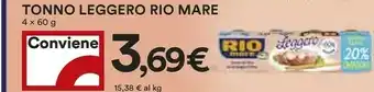 Coop Rio Mare Tonno All'Olio Extravergine D'Oliva Leggero 240 G(ml) offerta