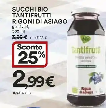 Coop Rigoni Di Asiago Succhi Bio Tantifrutti offerta