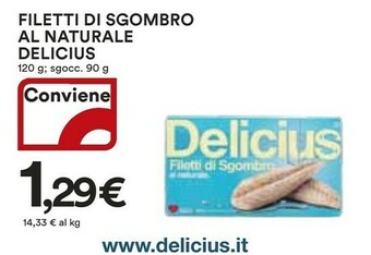Coop Delicius Filetti Di Sgombro Al Naturale offerta