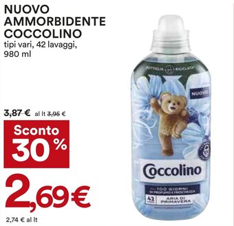 Coop NUOVO AMMORBIDENTE COCCOLINO tipi vari, 42 lavaggi, 980 ml offerta